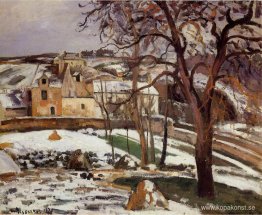 Effekten av snö vid l'Hermitage, Pontoise