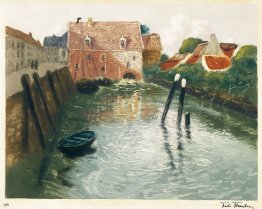Kanal med vattenkvarn