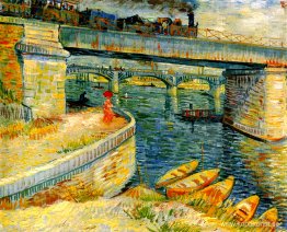 Broar över Seine vid Asnieres
