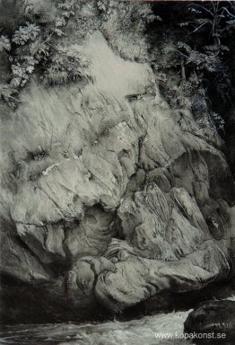Studie av Gneiss Rock Glenfinlass