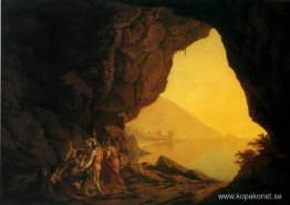 En grotta i kungariket Neapel, med Banditti