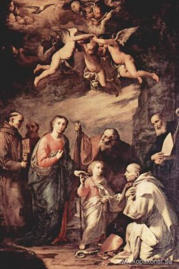 Helig familj med S:t Bruno, de kartusiska munkarna, helgon som l