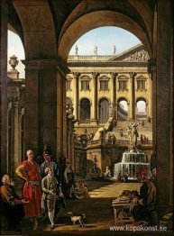 Fantastisk arkitektur med porträtt av Franciszek Salezy Potocki