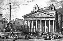 Pantheon i Rom, teckning av Leitch, gravyr av W.B. Cooke