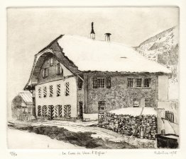 Kyrkans församlingshus i Vers-l'Eglise - i kantonen Vaud, Schwei