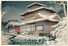 Snö vid Hiunkaku-templet, Kyoto