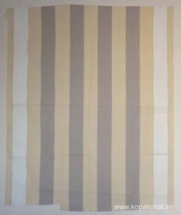 Peinture acrylique blanche sur tissu rayé blanc et gris clair