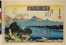 Vilda gäss vid Miho, Kiyomi Temple, Suruga, Yoshiwara
