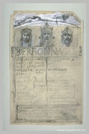 Projet de frontispice pour Macbeth orné de trois têtes couronnée