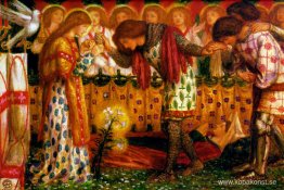 Hur Sir Galahad, Sir Bors och Sir Percival matades med Sanc Grae