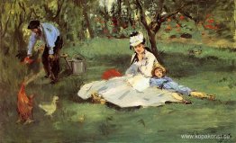 Familjen Monet i sin trädgård i Argenteuil