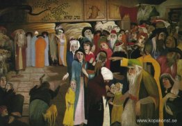 Vid ingången till klagomuren i Jerusalem