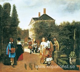 Skittle-spelare i en trädgård
