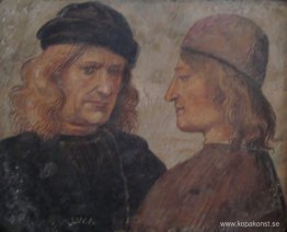 Självporträtt av Luca Signorelli (till vänster)