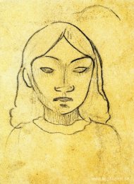 Tahitisk kvinnas huvud