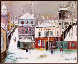 Maquis of Montmartre under snön