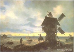 Väderkvarn vid havskusten
