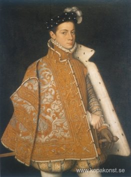 Ett porträtt av en ung Alessandro Farnese, den blivande hertigen