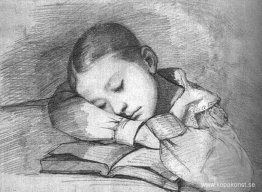 Porträtt av Juliette Courbet som ett sovande barn