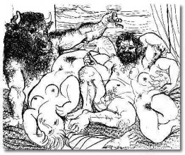 Bacchic scen med minotaur