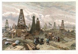 Petroleumoljekällorna i Baku, vid Kaspiska havet