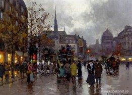 Utsikt över gatan Rivoli och Notre Dame