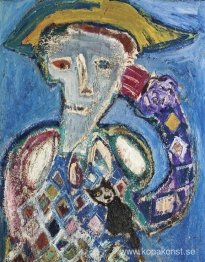 Harlequin and Cat (Charlie Chaplin)