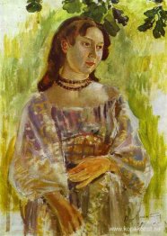 Ung flicka med ett halsband