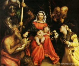 Mystiskt äktenskap mellan Saint Catherine of Alexandria och Sain