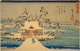Benzaiten Shrine på Inokashira i Snow