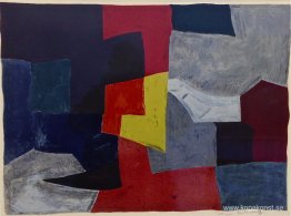 Sammansättning grise, rouge et jaune