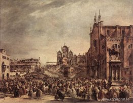 Påven Pius VI välsignar folket på Campo Santi Giovanni e Paolo