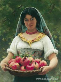 Flicka med granatäpplen