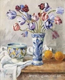 Stilleben med tulpaner