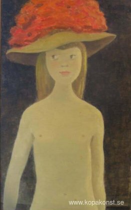 Ung dam med hatt