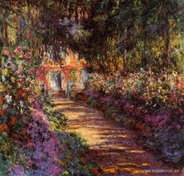 Väg i Monets trädgård i Giverny