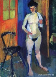 Naken med en vit handduk