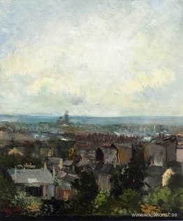 Utsikt över Paris från nära Montmartre