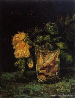 Glas med rosor