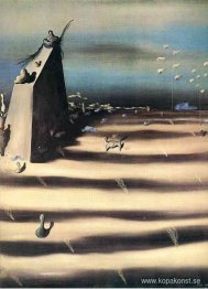 Stor målning som representerar ett landskap