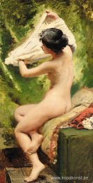 Skönhet förbereder sig för att bada