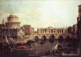 Capriccio: Canal Grande, med en imaginär Rialtobron och andra by