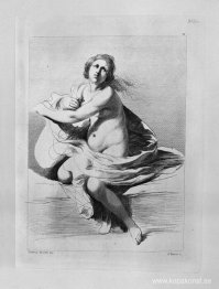 Studie för äktenskapsbryterskan: halvfigur med korsade armar, fr