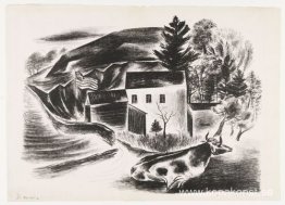 Landskap med ko