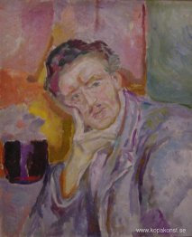 Självporträtt med handen under kinden