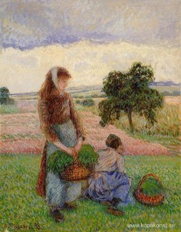 Bondekvinna som bär en korg Bondekvinna som bär en korg