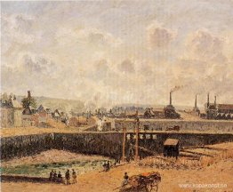 Dieppe, Dunquesne Basin, lågvatten, sol, morgon Dieppe, Dunquesne Basin, lågvatten, sol, morgon