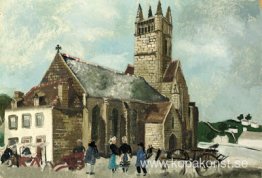 Kyrka och marknad, Bretagne Kyrka och marknad, Bretagne