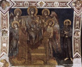 Madonna Enthroned with the Child, St Francis och fyra änglar Madonna Enthroned with the Child, St Francis och fyra änglar