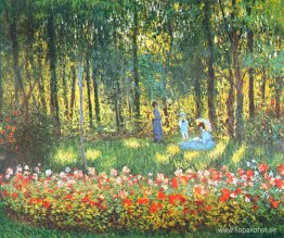 Konstnärens familj i trädgården Konstnärens familj i trädgården